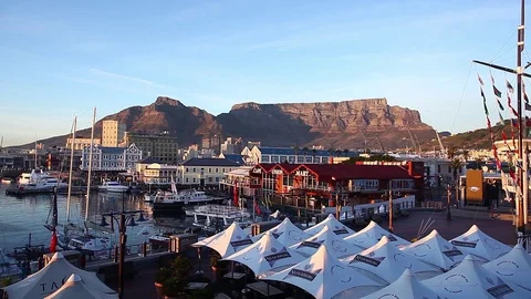 View of Table Mountain at Waterfront Stock Footage 102447189