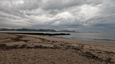 View of the Tagus river on a winter cloudy day Video stock 233202538