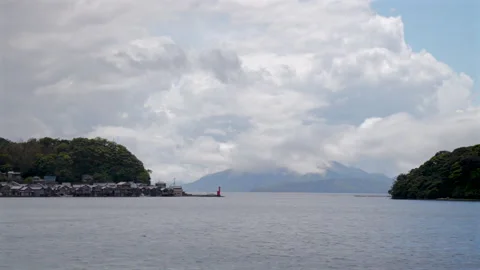 View of Tango Sanchi Hills from Ine Bay - Kyoto, Japan Stock Footage 336829607