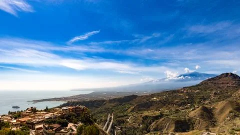 View from Taormina Stock Photos