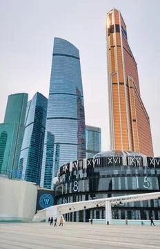 View of the task of the concert hall built in the shape of a huge clock again Stock Photos