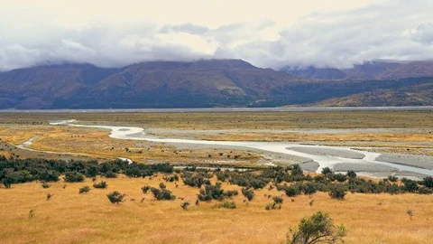 View of Tasman River at Aoraki Mount Cook National Park 스톡 동영상 79341478