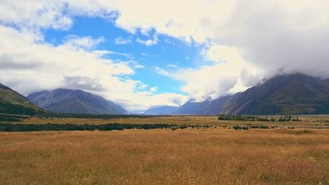 View of Tasman River at Aoraki Mount Cook National Park 스톡 동영상 79342172