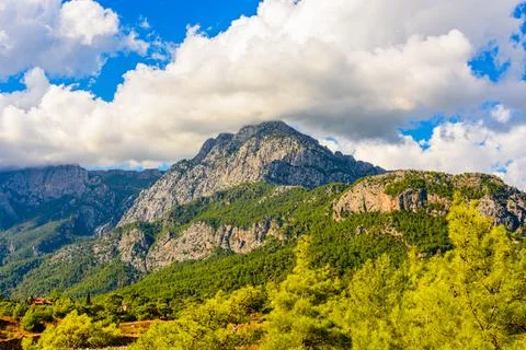 View on Taurus mountains not far from the city Kemer. Antalya province Stock Photos