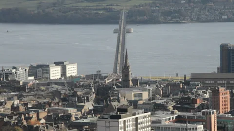 View of the Tay Road Bridge in Dundee, Scotland Video stock 28004266