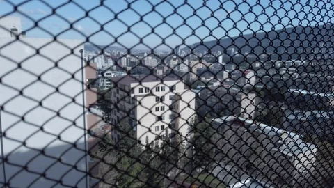 View of Tbilisi behind cell Stock Footage 104216805