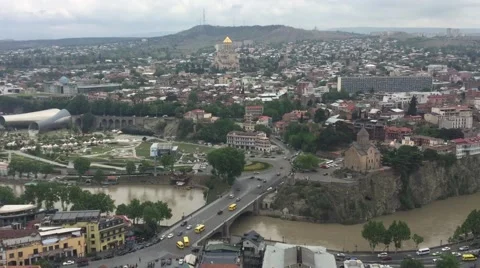 View to Tbilisi City Stock Footage 63304256