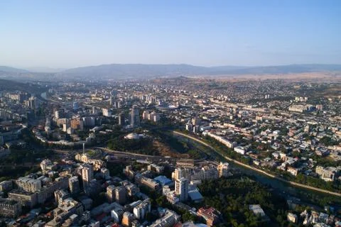 View of Tbilisi from a height. Stock Photos