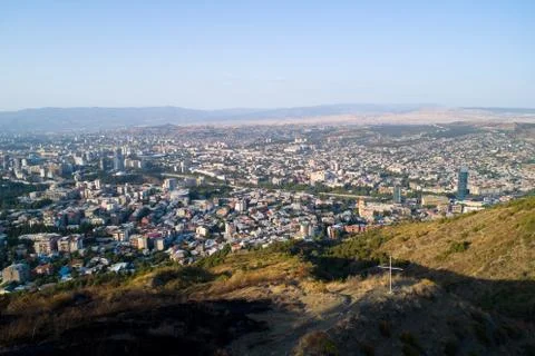 View of Tbilisi from Mount Mtatsminda. Stock Photos