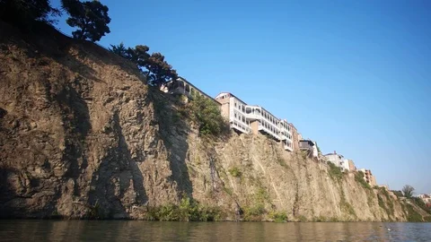 View of Tbilisi from the water Stock Footage 97981460
