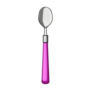 View tea spoon cartoon vector illustration Stock Illustration
