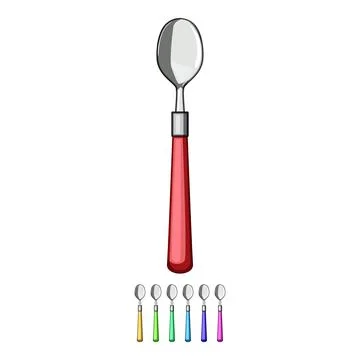 View tea spoon cartoon vector graphic Stock Illustration