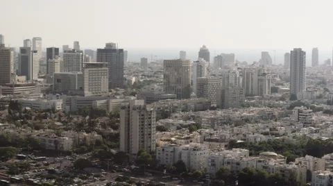 A View of Tel Aviv from the east . Stock Footage 55215949