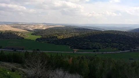 View from Tel Azekah (Azeka) on Beit Shemesh Stock Footage 101147372