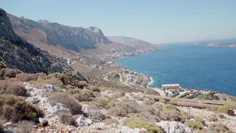 View of Telendos from Kalymnos Stock Footage 217936187