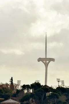 View of the television tower from the observation deck on Plaza de Espaa in B Foto stock