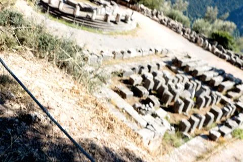 View of Temple of Athena Pronea Delphi Greece Stock Photos