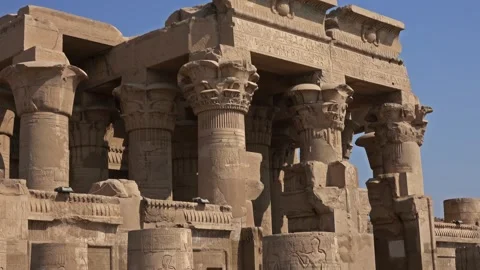 View of the Temple of Kom Ombo in Egypt. Video stock 344402688
