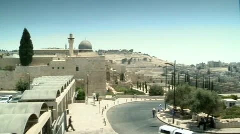 View of the Temple Mount - Jerusalem 1 Stock Footage 18117528