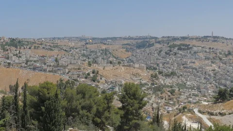 View on Temple mount in  old city Jerusalem Stock Footage 91390961