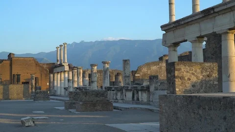 View of the Temple Ruins at sunset Stock-Footage 112620055