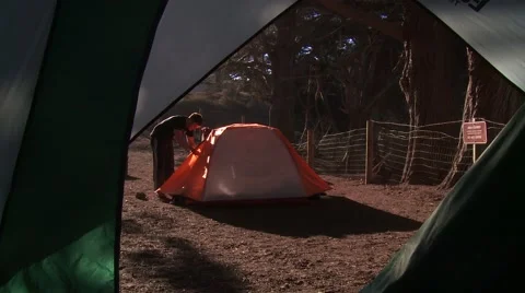 View from tent Stock Footage 44237103