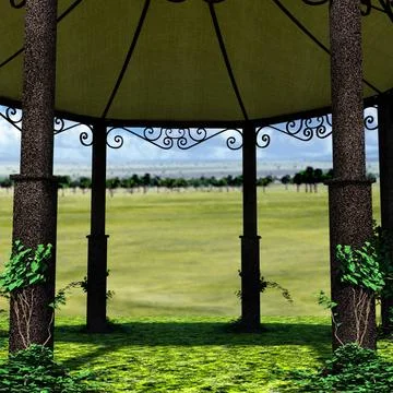 A view of the tent from the inside Stock Illustration