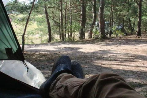 View from the tent Stock Photos