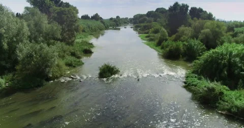 View of the "Ter" river, Spain.Real Time Stock Footage 104436237
