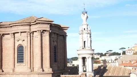View from the terrace in the center of Rome Stock Footage 83531712