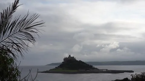 View from terrace in marazion of st michael mount castle and church 動画素材 276676992