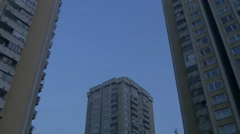 View of three blocks of flats in Sarajevo Stock Footage 59851162
