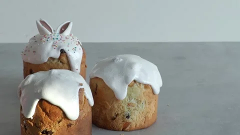 View of three Easter cake Stock Footage 305044007