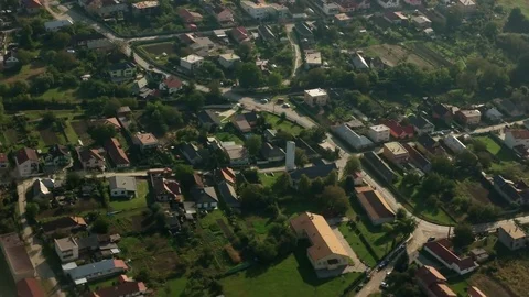 View through an airplane window on the city. Stock Footage 85128879
