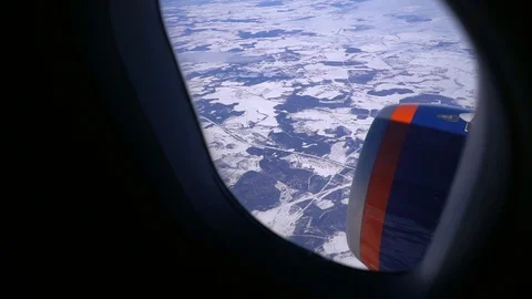 View through an airplane window. Stock Footage 91985865