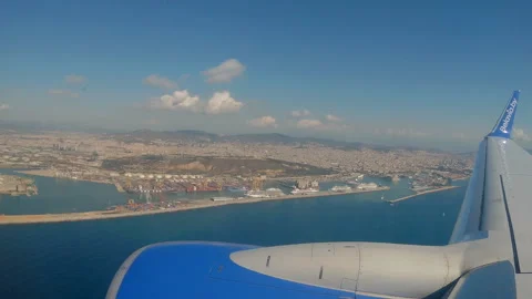 View through the airplane window Stock Footage 92289706