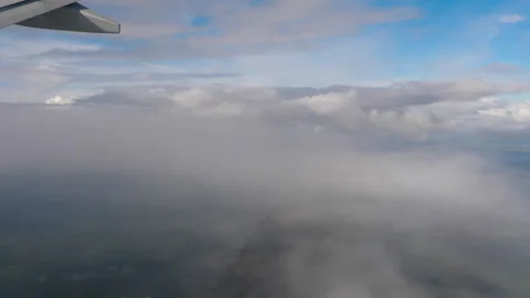 View through a airplane window Stock Footage 287236881