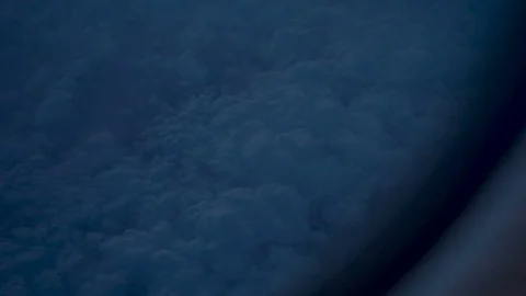 View Through Airplane Window At Night Stock Footage 83598186