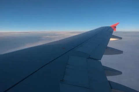 View through airplane window Stock Photos
