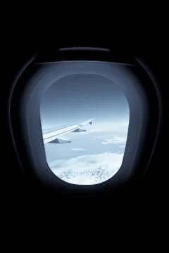 View through the airplane window Foto stock