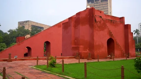 View Through the Arches of Jantar Mantar, Delhi Stock Footage 317073218