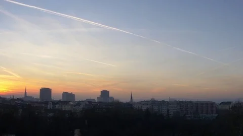 View through the cabin window Giant Ferris Wheel, Vienna Prater Stock Footage 71756623