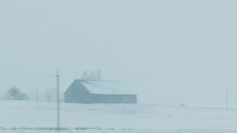 View through a Car Window, Winter, Driving, POV, 4K Stock Footage 299754645