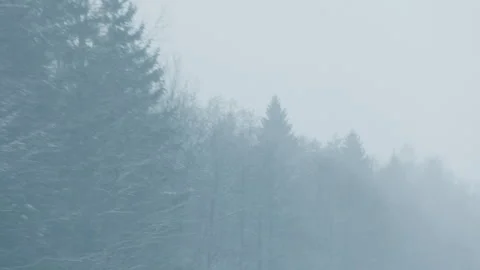 View through a Car Window, Winter, Driving, POV, 4K Stock Footage 299754737