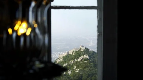 View through castle window Video stock 101026113