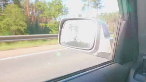 View through the driver window. view of car mirror Stock Footage 109583524