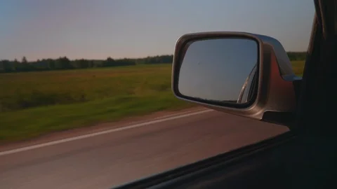 View through the driver window. view of car mirror Stock Footage 109583568