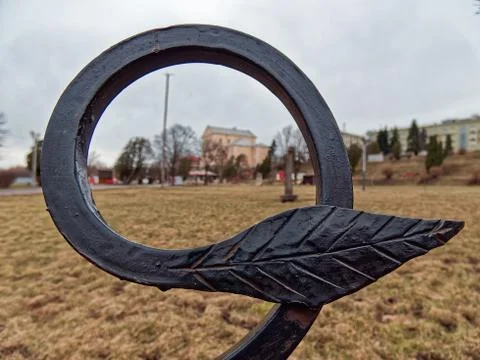 View through forged leaf Stock Photos