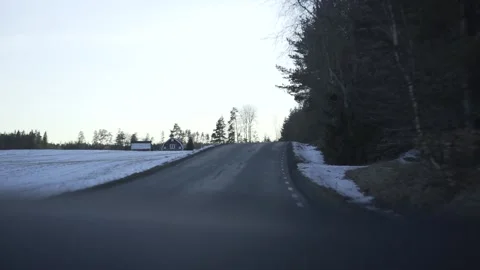 View through front window on upcoming road Stock Footage 171119276