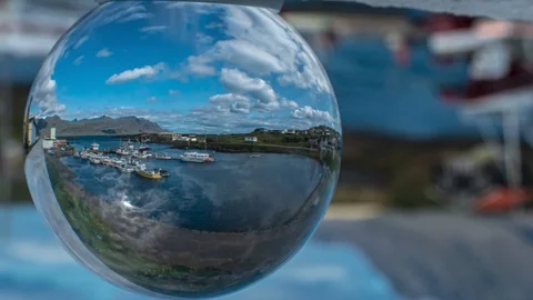 View through a glass ball Stock Footage 117061530